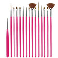 Design Gel Polish Painting Drawing Acrylic Nail Brush Set 7/15pcs Plastic Handle Manicure Tools for Nail Art