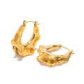 Irregular Earrings Plated Hoop Earrings Hiphop Jewelry Gold Hot Selling Stainless Steel Accept Small Order Fashion Waterproof
