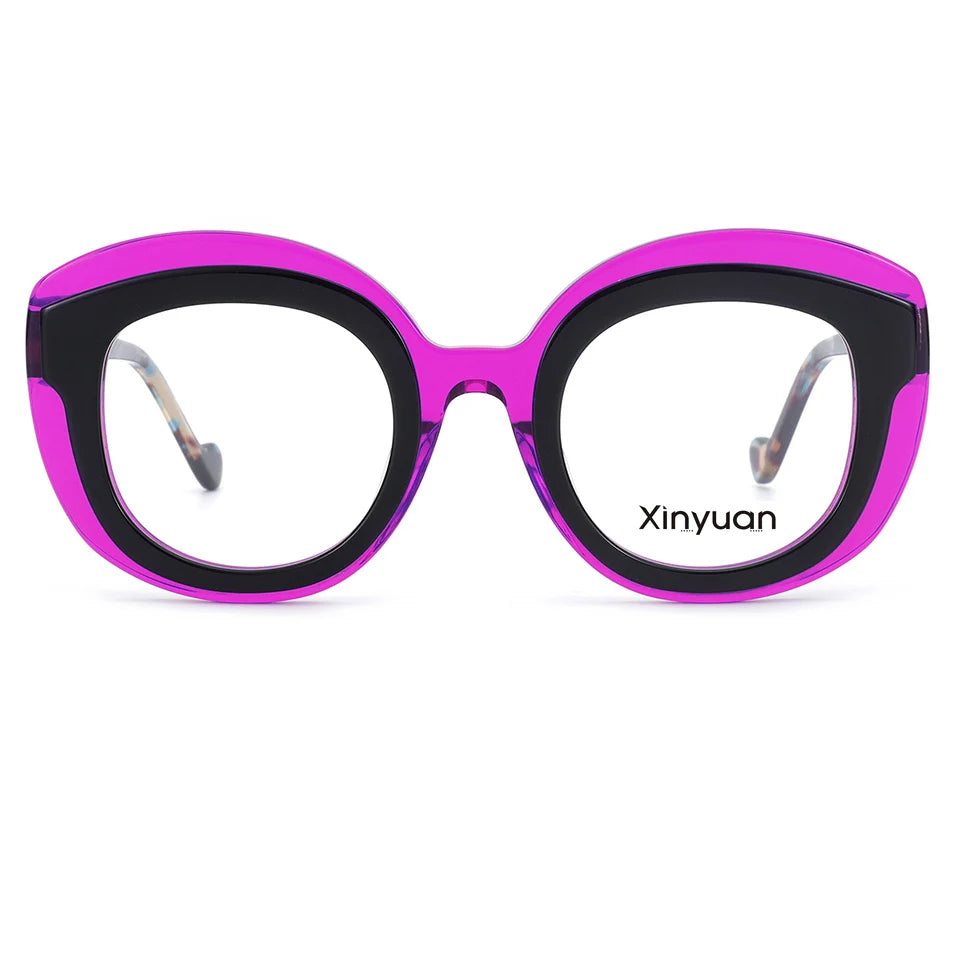 Newest High End Cat Eye Acetate Lamination Optical Frames Custom logo Women Acetate Eyeglasses Frames