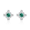 Fine Jewelry 925 Sterling Silver Cross Shape Women Fashion Simple Gemstone Stud Earrings