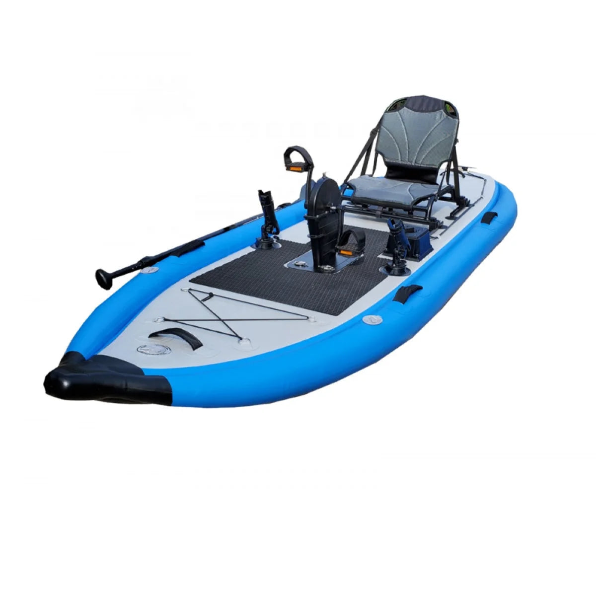 335Cm Drop Stitch Blue Single Person Inflatable Foot Driven Pedal Tricycles Fishing Board Sup Kayak