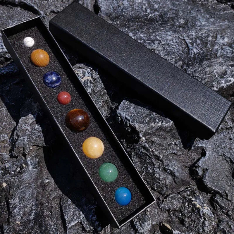 Wholesale Natural Gemstone Quartz Crystal Solar System Crystal Ball with Gift Box for Mother's Day Business Gift Souvenir