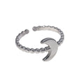 BM Eco-friendly Non-Tarnish Stainless Steel Moon Rings for Women Classic Style Wedding Bands or Rings
