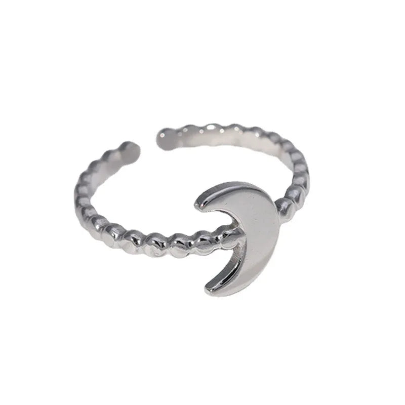 BM Eco-friendly Non-Tarnish Stainless Steel Moon Rings for Women Classic Style Wedding Bands or Rings
