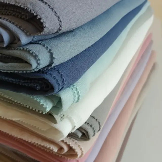 Popular in Malaysia 70*180 Premium Eyelash Scarf Chiffon Eyelash Hijab Scarf Heavy Pearl Eyelash Chiffon Hijab