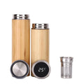 Touch Screen Temperature Display Bamboo Thermos Vacuum Flask Stainless Steel Tea Bottle with Infuser Durable Cup