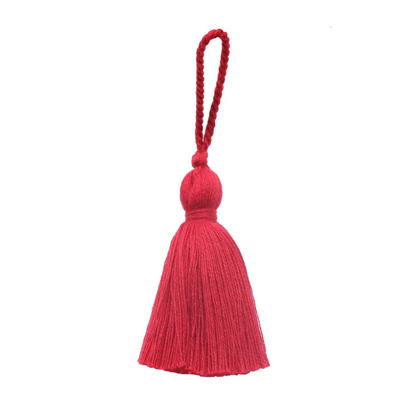 6 cm Colorful Cotton Tassel 1 cm Thick with 5 cm Hanging Loop for Jewelry Making Garments Decorations Cellphones