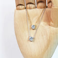 925 Sterling Silver Rhodium & Gold Plated Custom Zircon Link Chain Pendant Necklace for Women Wedding Engagement Party