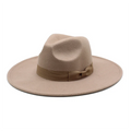 2026 New Arrival Women Fashion Elegant Jazz Fedora Wide Brim Bowler Hat Simulated Wool Solid Color Neutral Gentleman Bow Tie Hat
