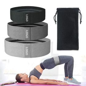 Custom Logo Sublimation Printed Cotton Heavy Bands for Yoga Gym Exercise Fitness Legs Glutes Booty Hip Fabric Customized