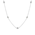 New Beaded Necklace 925 Sterling Silver Fine Jewelry Rhodium Plated Bead Chain Necklace for Women