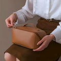 Travel Cosmetic Bag Multifunctional Open Flat Toiletry Bag With Handle Washable Beauty Zipper Makeup Organizer PU Leather Lady