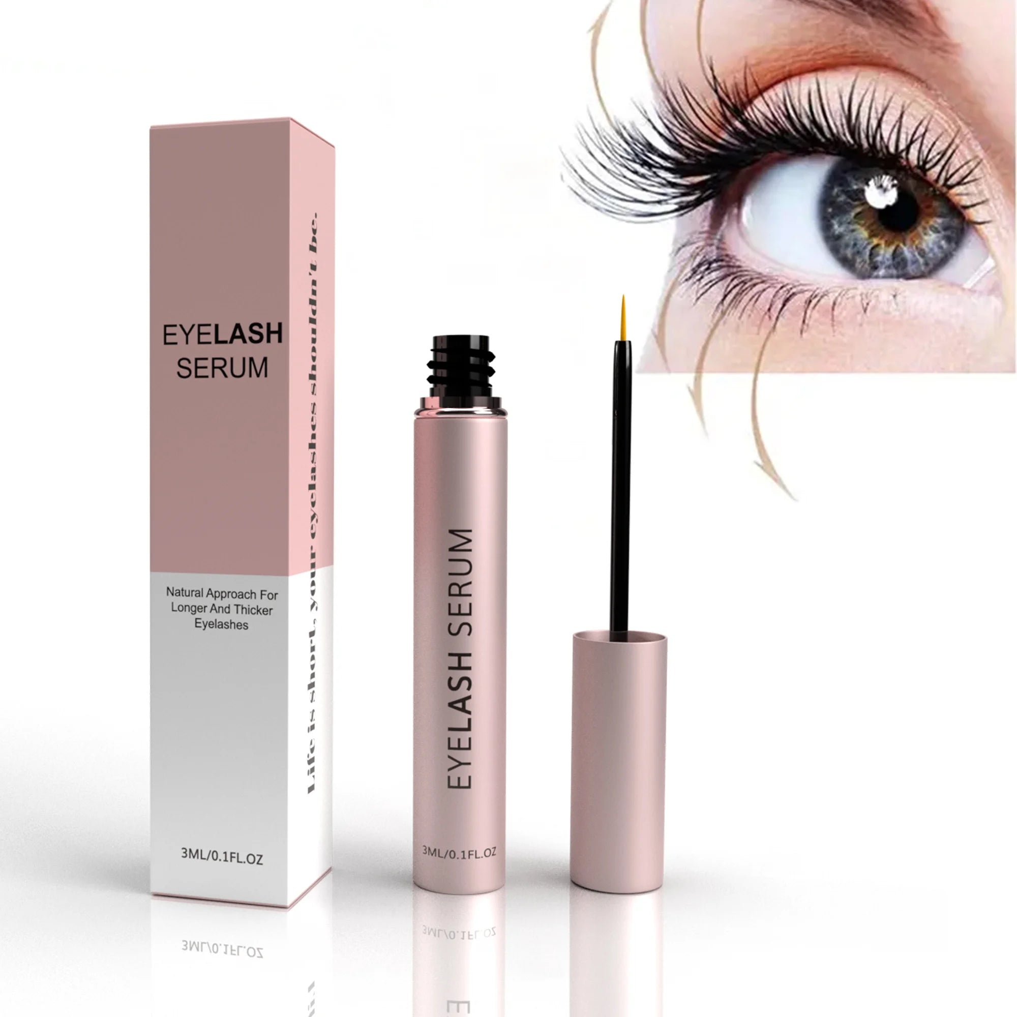 Peptide Lash Grow Safe Oil Free Lash and Brow Enhancer Serum Kit Private Label Natural Liquid Serum Eyelash Growth Treatments
