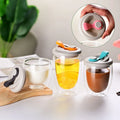 Reusable Travel Hand Blown Water Tea Tumbler Portable Double Wall High Borosilicate Insulated Glass Coffee Mug With Silicone Lid