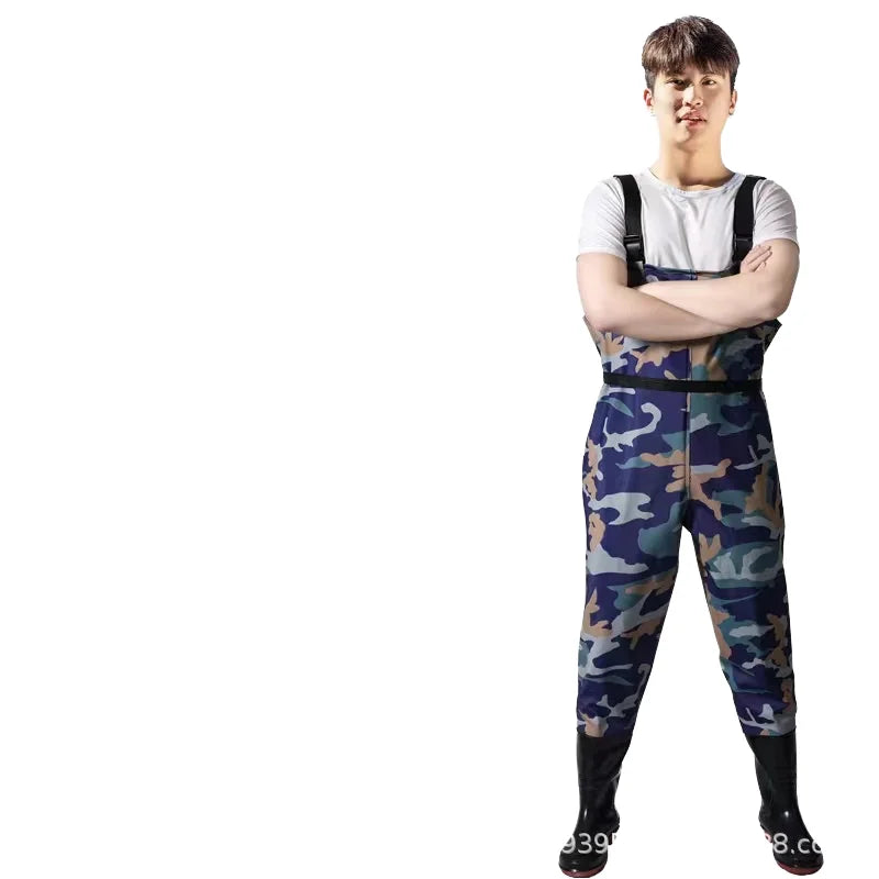 Adult Fishing Pants Suit for Men and Women Lightweight Bootfoot Fishing Chest Wader Nylon Fishing Waders Waterproof
