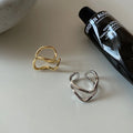 Minimalist Rings Jewelry Women Gold Plated Double Stripe Twist 925 Sterling Silver Ring