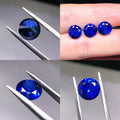 Royal Blue Cornflower Blue Color Lab Created Sapphire Round Shape Diamond Cut Including Minor Cracks Inclusions Loose Gem Stone