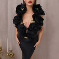 Wholesale Elegant Womens Clothing Customizable Fancy Dresses Ladies Women Luxury Long Bodycon Evening Dress With Flowers in 3D