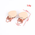 Ivoduff Rose Gold Small Heart Shape Pacifier Clip Suspender Clips With Curved End