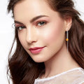 Factory Sale S925 Sterling Silver Honey Amber Tassel Threader Earrings for Women Trendy Style for Parties and Gifts