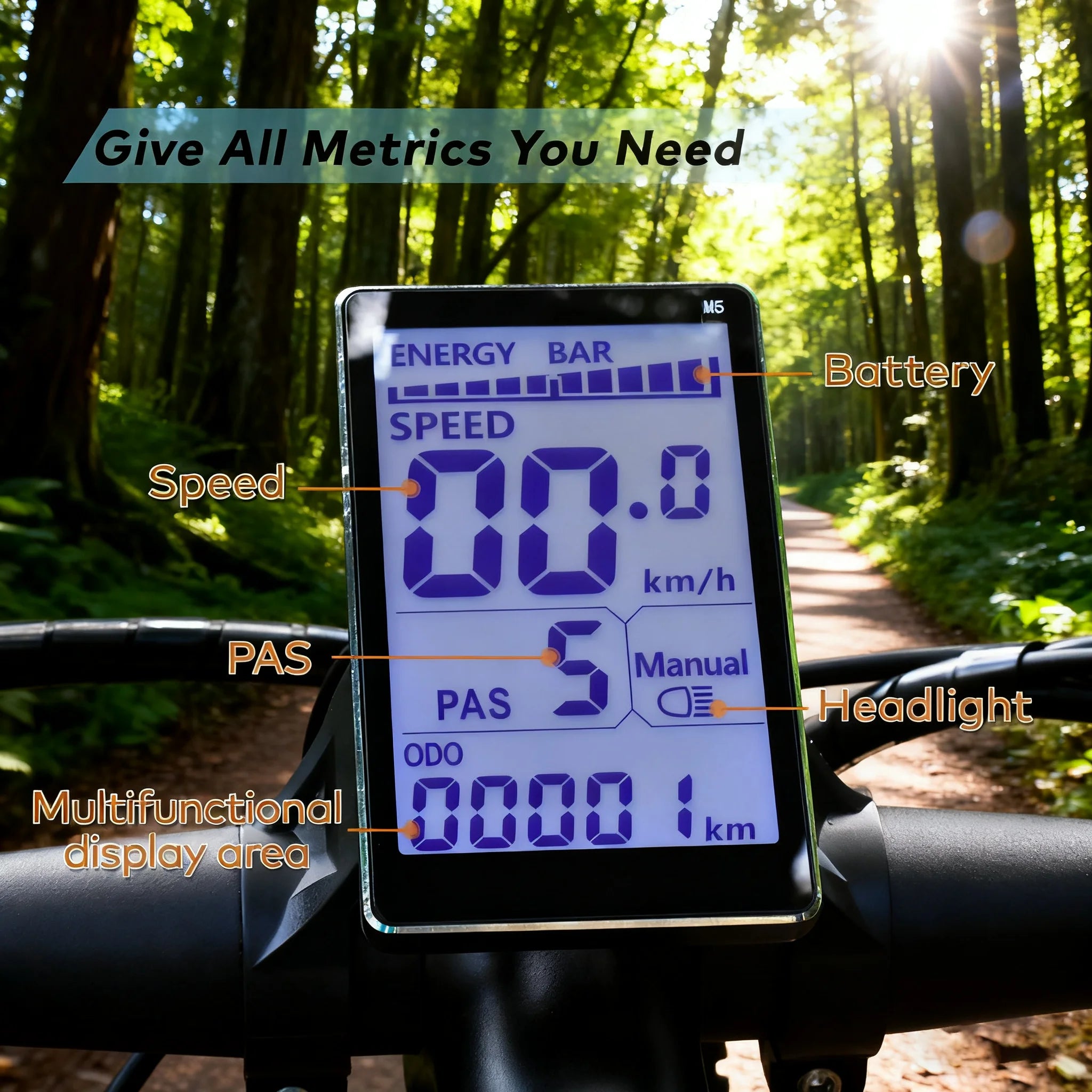 Wired Electronic LCD Display for HILLMILE PORT 1  Aluminum Alloy Multi-Function Bike Accessories Speedometer/Odometer/Mount