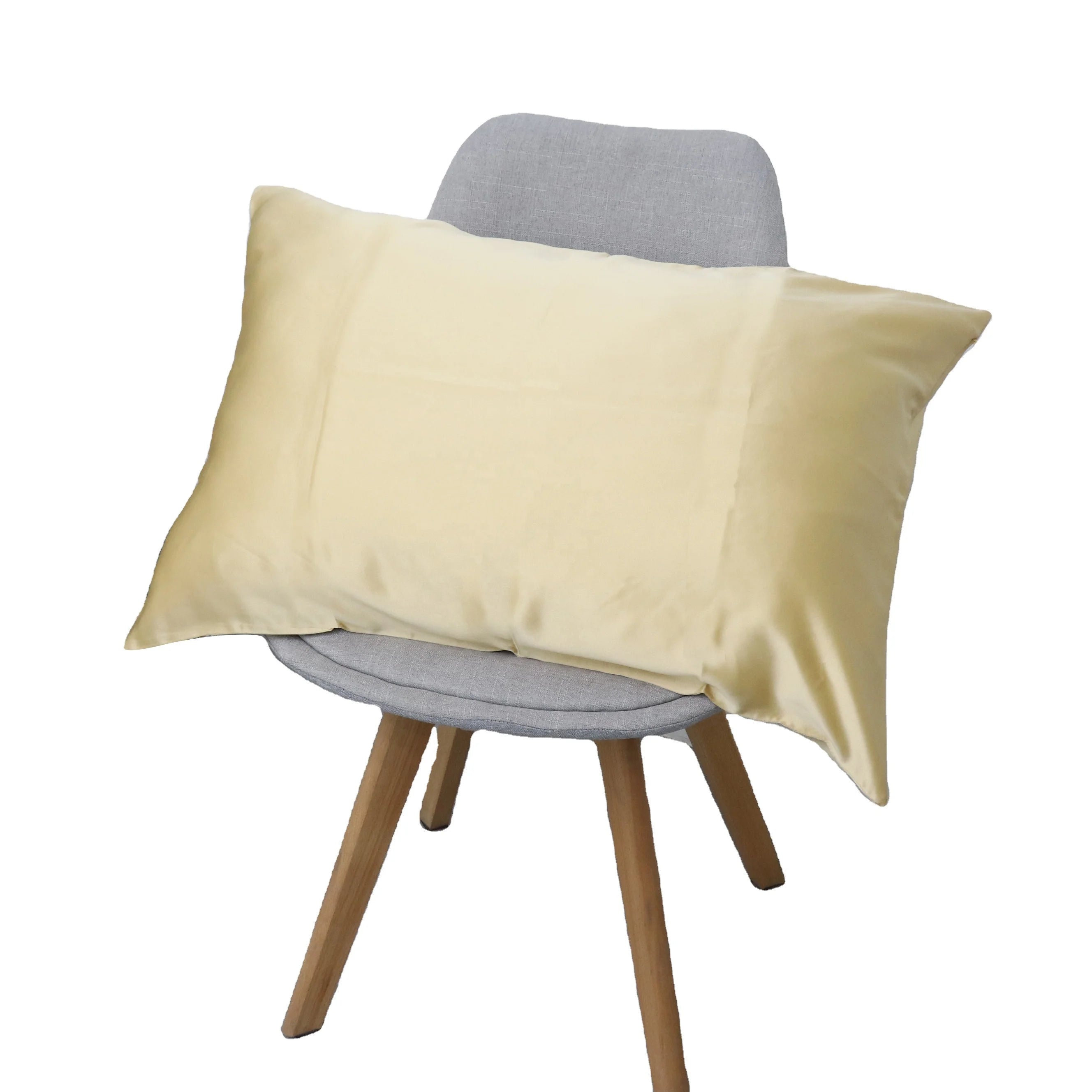 OEM Custom Logo Accepted 6A 22mm Silk Pillow Case Pure Woven Plain Pillow Covers with Zipper