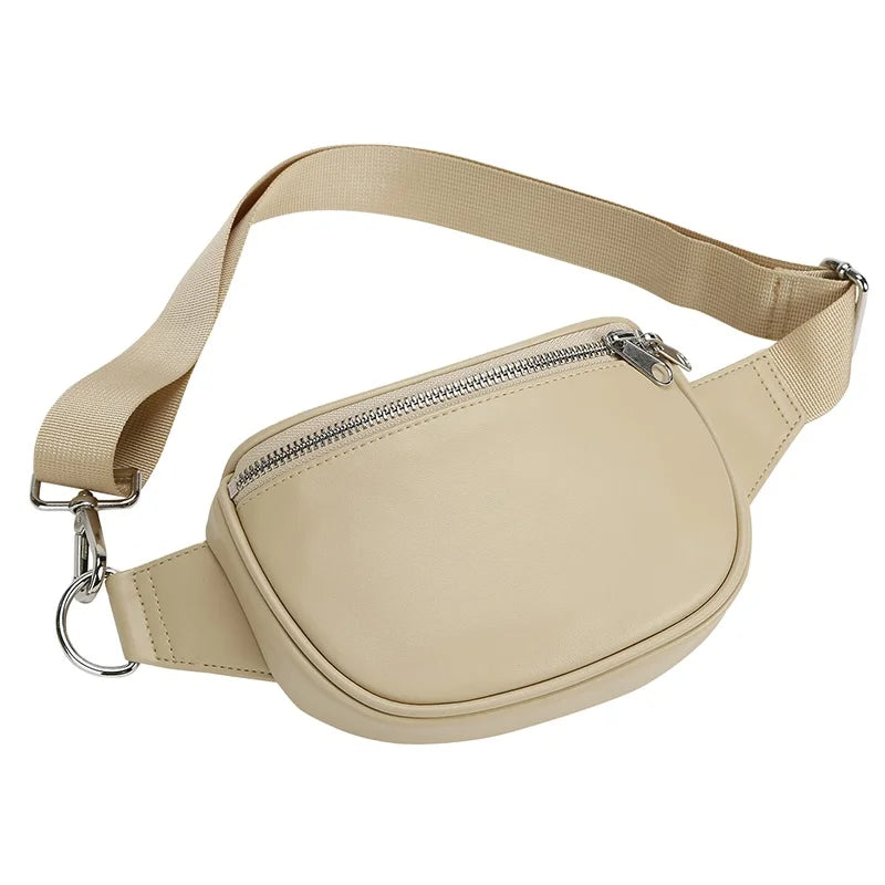 New Design Adjustable Belts Fanny Pack Woman Fashion PU Leather Waist Bags Pillow Water Proof Custom Design Logo Is Available