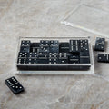 Custom Logo Acrylic Sublimation Black Box Profesional Double Six Set Domino Game