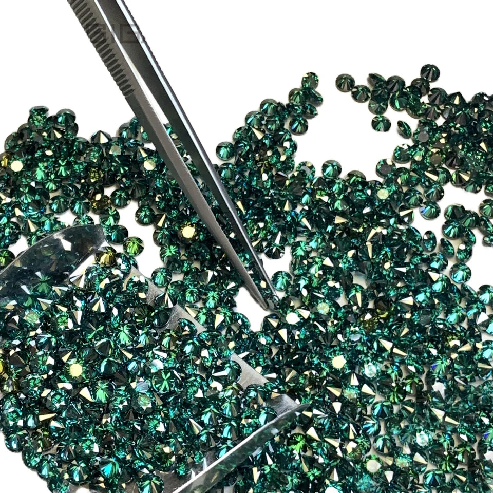 GIGAJEWE Wholesale Natural Cyan/Blue Green Color Synthetic Gemstone Moissanite for Jewelry Making