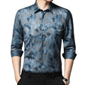 Wholesale Men's Long-Sleeved Outer Wear Autumn Loose Casual Business Bamboo Fiber Printing Shirt