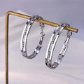 CAOSHI Exaggerate Style Bling 3A Zircon Two Row Big Circle Earrings for Women Office Silver Plated Hoop Earrings Fashion Jewelry