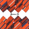 Manufacturer Wholesale Men's Trendy Banquet Suit Accessory Vibrant Bright Orange Polyester Hand-Tied Tie Diagonal Stripes Cashew