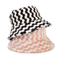 Custom Printed Fuzzy Fluffy Bucket Cap Winter Fur Bucket Hat for Casual Daily Fishing & Travel Image Style