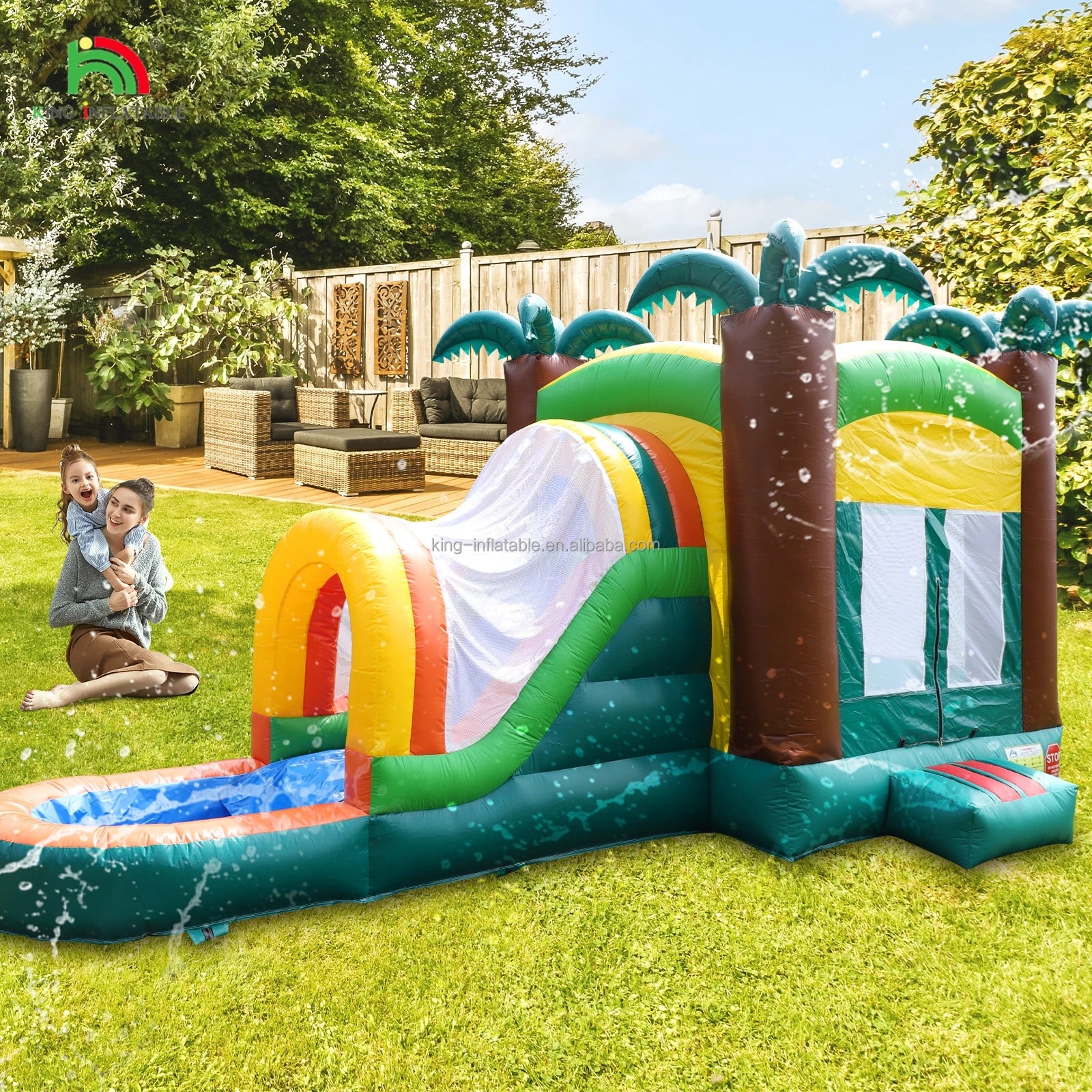 Commercial Grade PVC Inflatable Bounce House 20x10x10ft with Slide for Kids 100% PVC Commercial Grade Bouncer with Water Pool