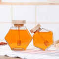 Newell 220ml/380ml Hexagon Glass Honey Jars with Wood Dipper Biodegradable Custom Logo & Gift Packaging
