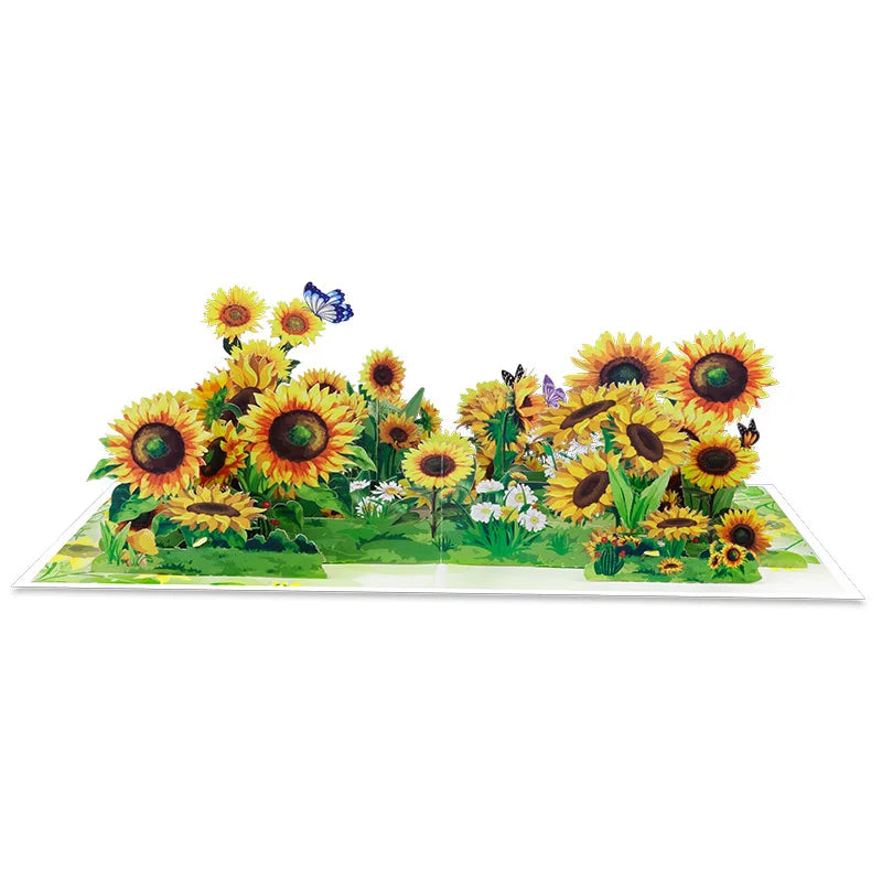 New Creative Sunflower Teacher's Day Mother's Day Blessing Card Gift 3D Pop up Card