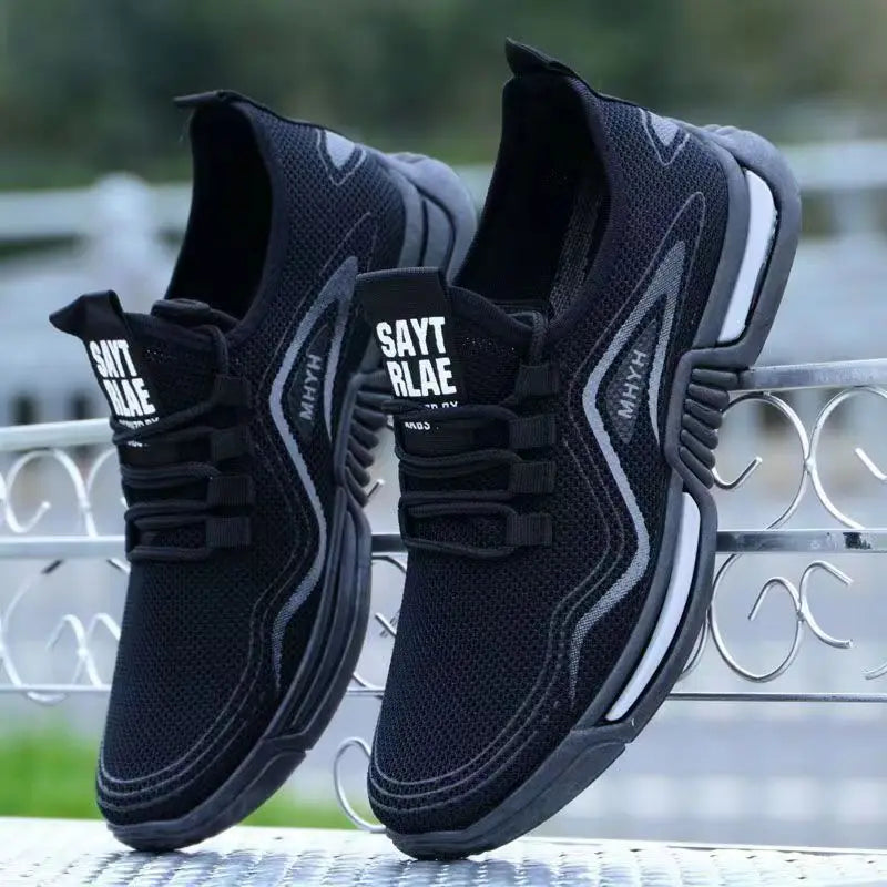 Hongyan Men's Retro Sports Shoes Breathable Breathable and Leisure Lace-up Anti-Slip for Spring