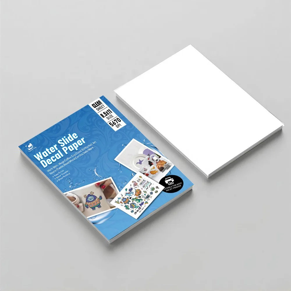 Full Color Crystalcode Water Transfer Printing Blue Base Clear Waterslide Decal Paper for Inkjet Printer