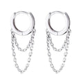 100% Real 925 Sterling Silver Geometric Tassel Chain Clip Earrings for Women Fine Jewelry Gifts