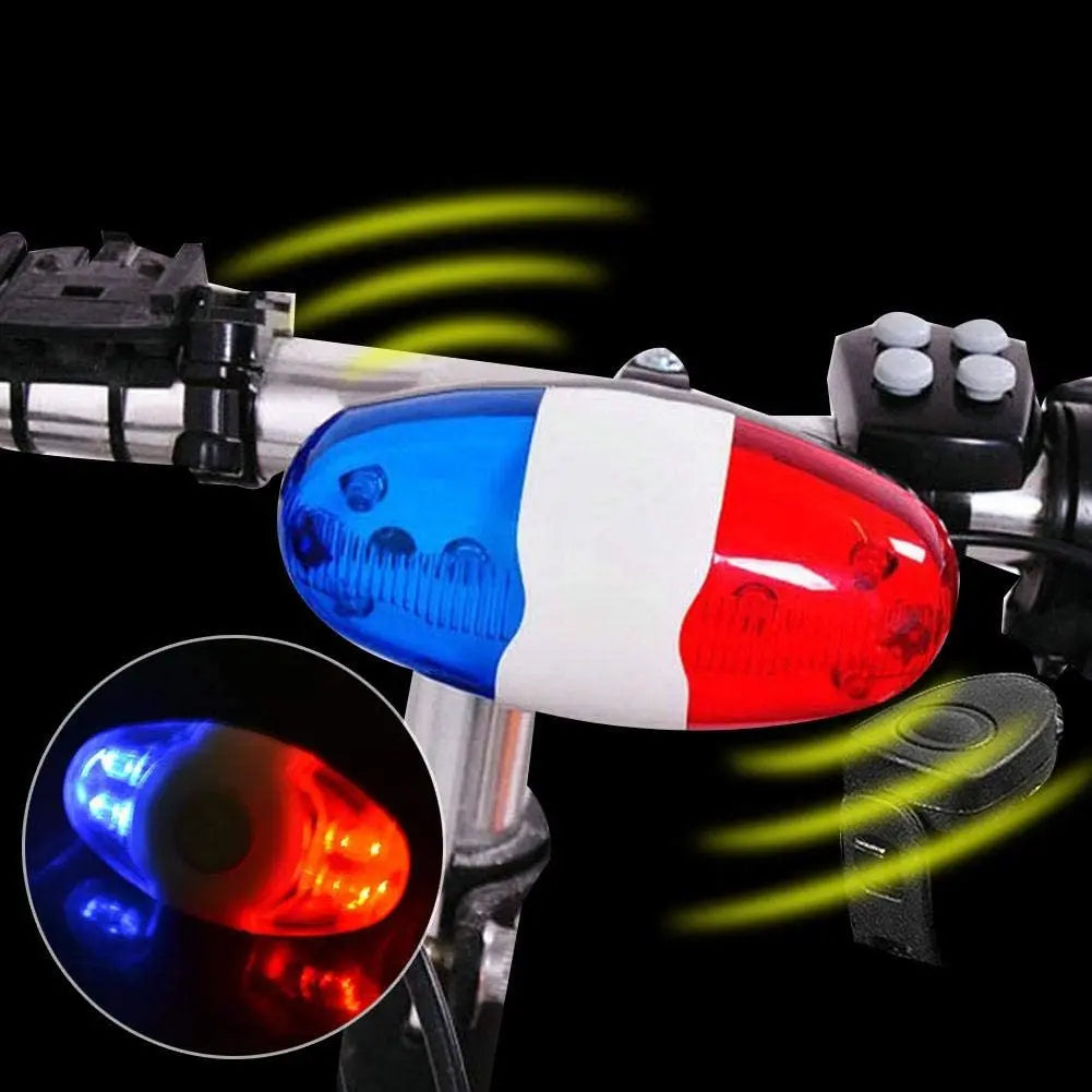 Bike LED Light Electronic Horn Siren Horn 6 LED Light 4 Sounds Trumpet Cycling Horn Bell Siren