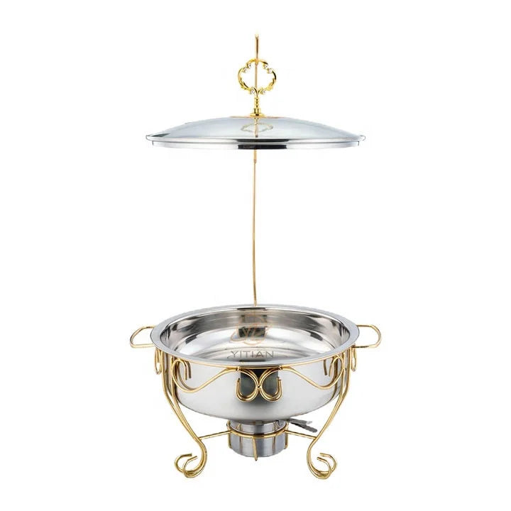 New Design Modern Luxury Stainless Steel Gold Heater Chaffing Dish Buffet Food Warmer SetHanging Decorative Fancy  Chafing Dish