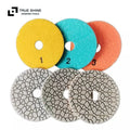 TRUE SHINE High-efficiency Hook and Loop Backed Flexible Diamond Abrasive Pad 100mm OEM for Granite Marble Quartz