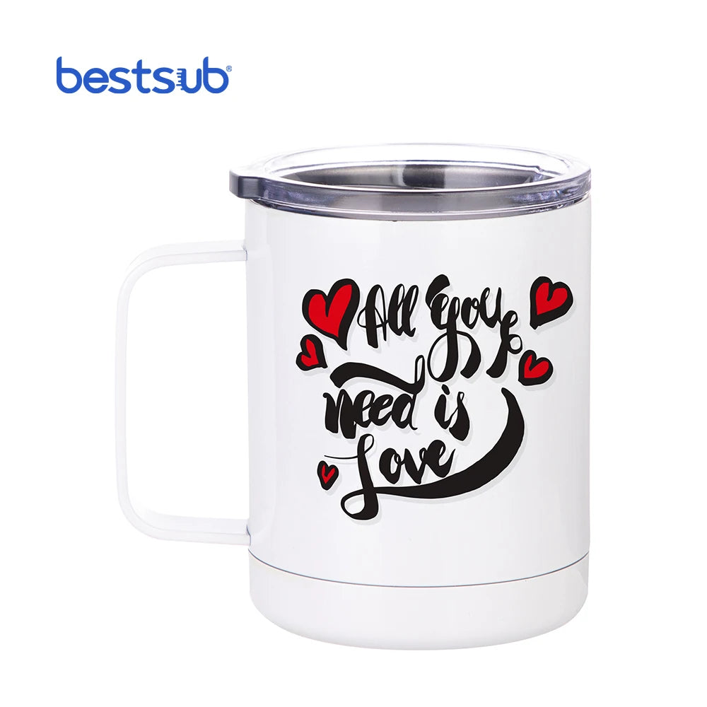 Wholesale Hot Sale 12oz 360ml White Stainless Steel Coffee Mug Sublimation Blanks Tumbler Cup Water Bottle