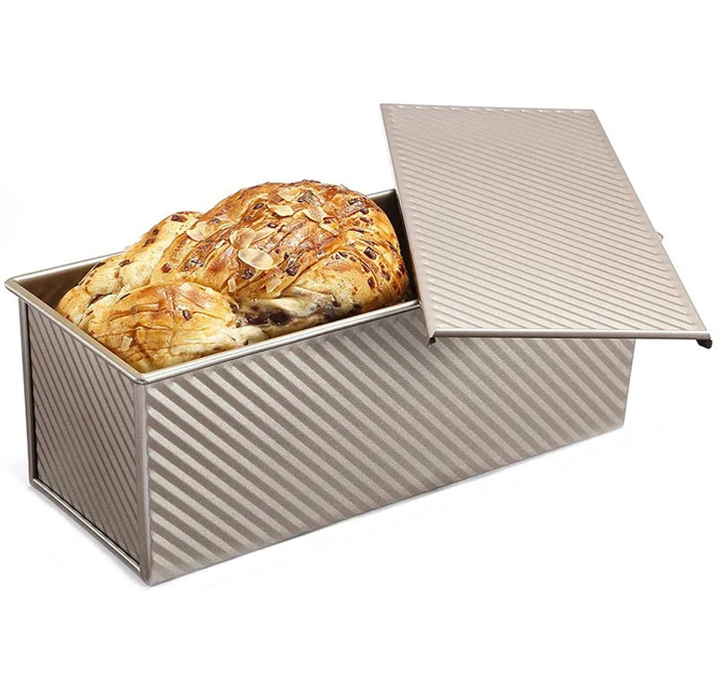 Non-Stick Bakeware Carbon Steel Bread Toast Box Bread BLack Toast Baking Box With Lid Cover for Baking Bread