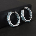 RZ0004 Abiding Jewelry Sky Blue Topaz Jewellery Factory Inside Outside Hoops Fashion Elegant 925 Sterling Silver Hoop Earring