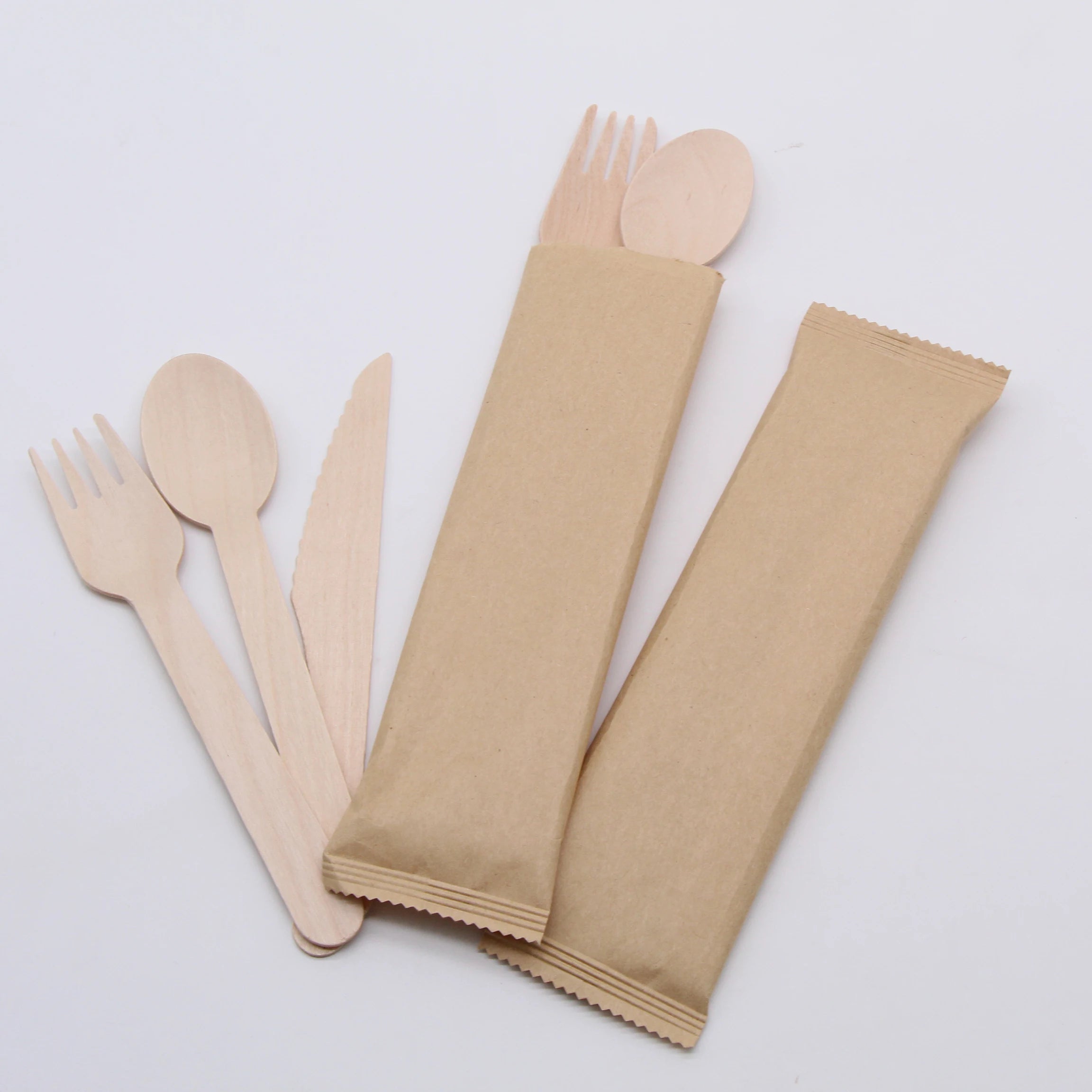 Wooden Cutlery Set | Compostable Cutlery Without Wood Splinters Biodegradable and Eco-friendly | for Outdoor Parties and More