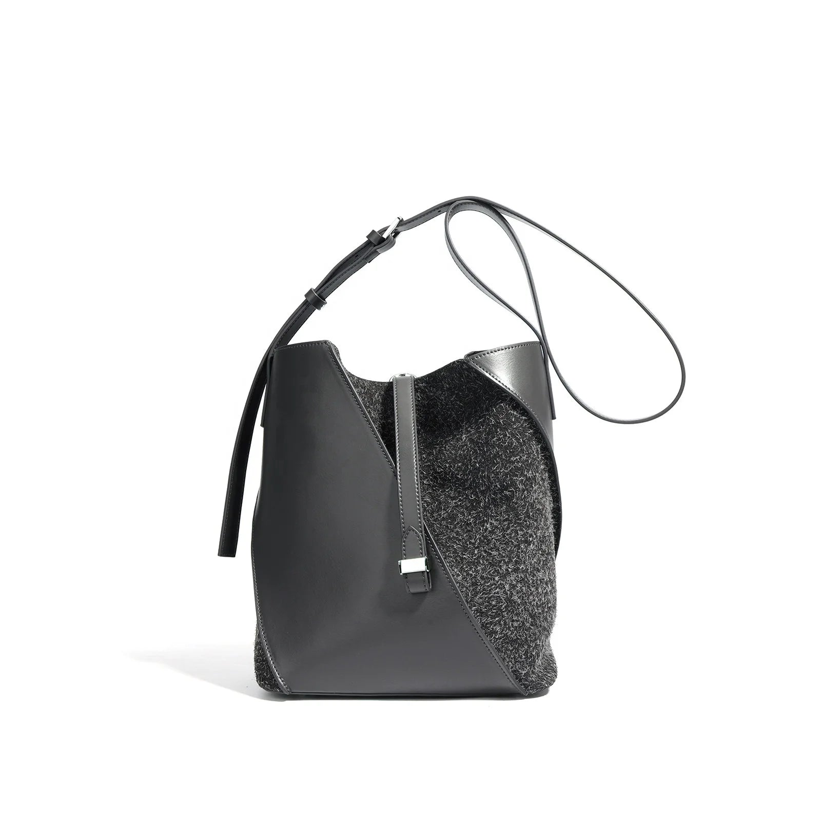 Bucket Bags for Women Bucket Purses Suede Vegan Leather Shoulder Tote Bag Handbag With Adjustable Strap