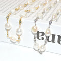 Gold Plating DIY Bracelet Necklace Hand Made Nugget Fresh Water Pearl Copper Brass CZ Setting Chains for DIY Jewelry