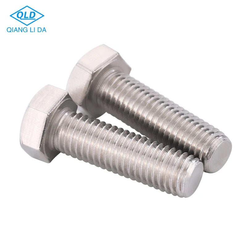 Manufacturer's Stock 304 A2 Stainless Steel DIN933 Hex Head Bolts & Screws M3-M18 Plain Finish