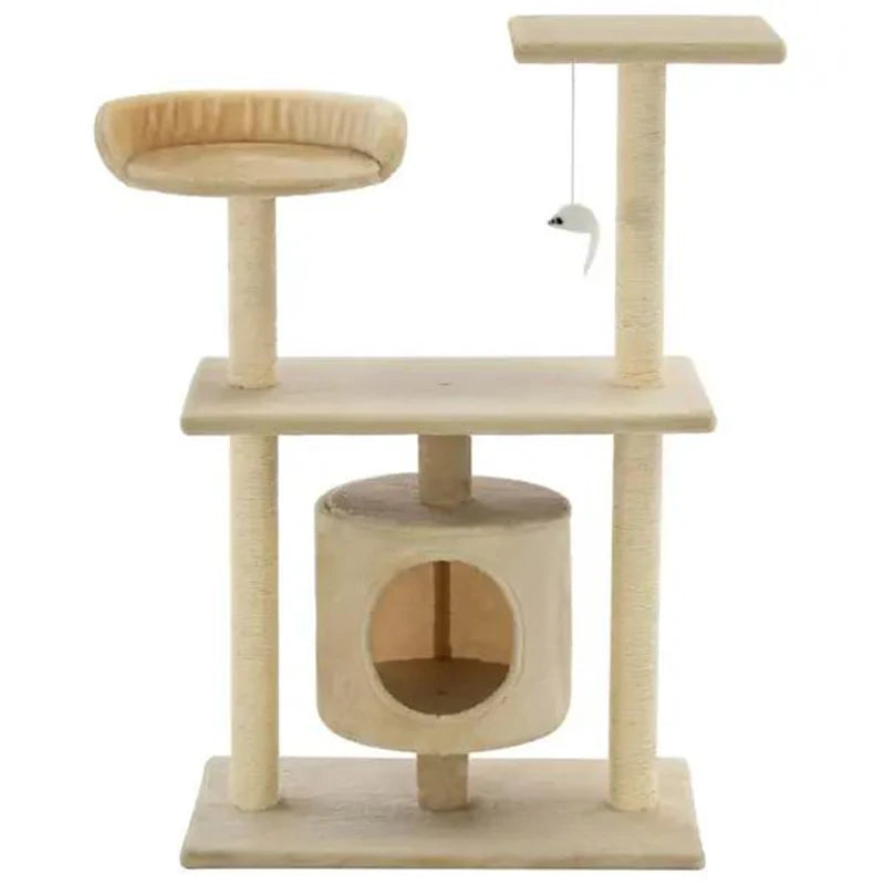 Cat Trees & Scratcher Cat Tree House Manufacturer Wholesale Sisal Short Plush Opp Bag Wood Cat Litter Sustainable Wood Ceiling